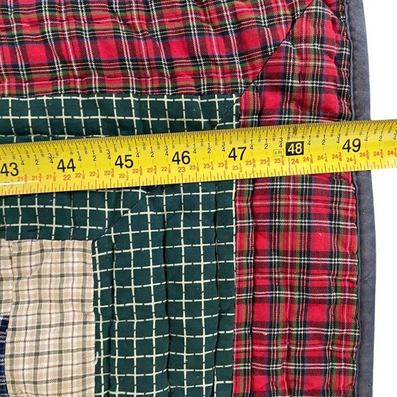 Vintage Patchwork Month of the Year Quilt Blanket Seasonal Applique Plaid 46x59 - Picture 3 of 10